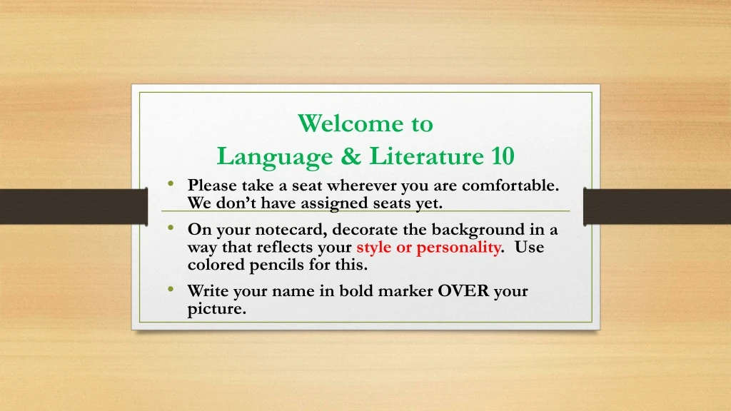 welcome to language literature 10