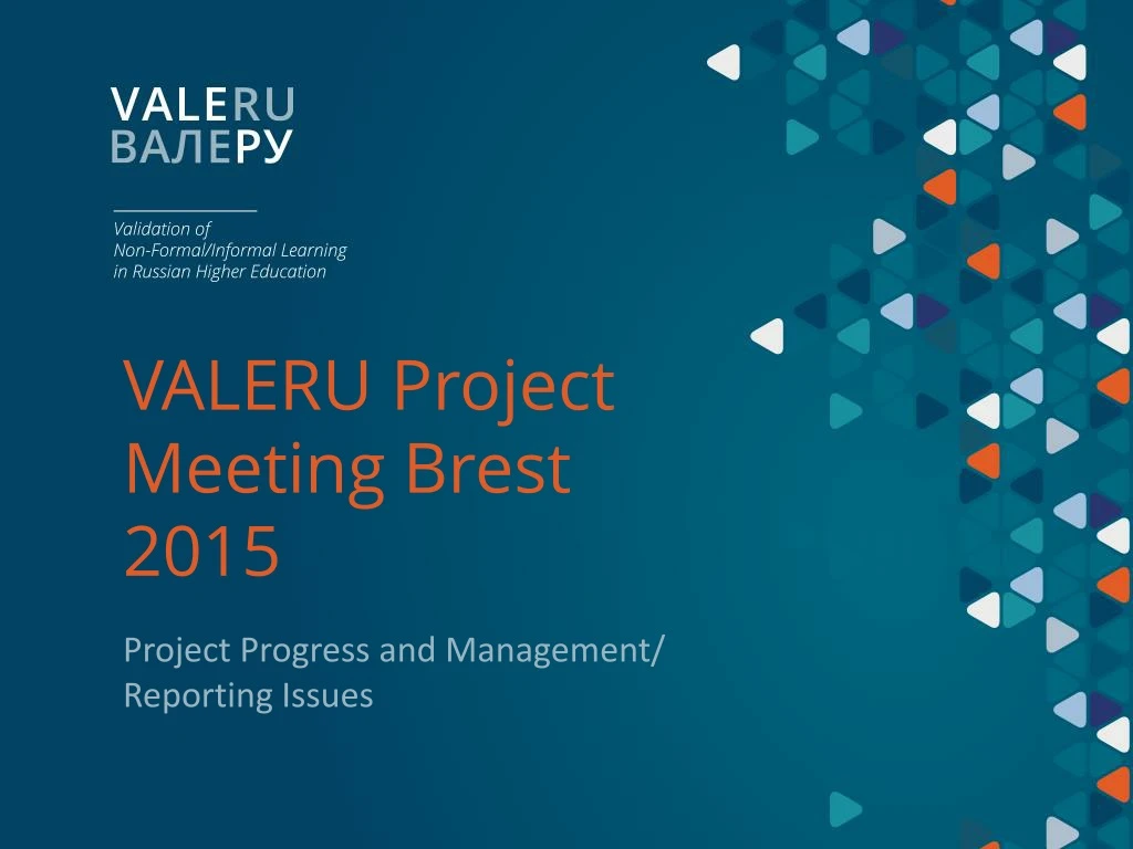 valeru project meeting brest 2015