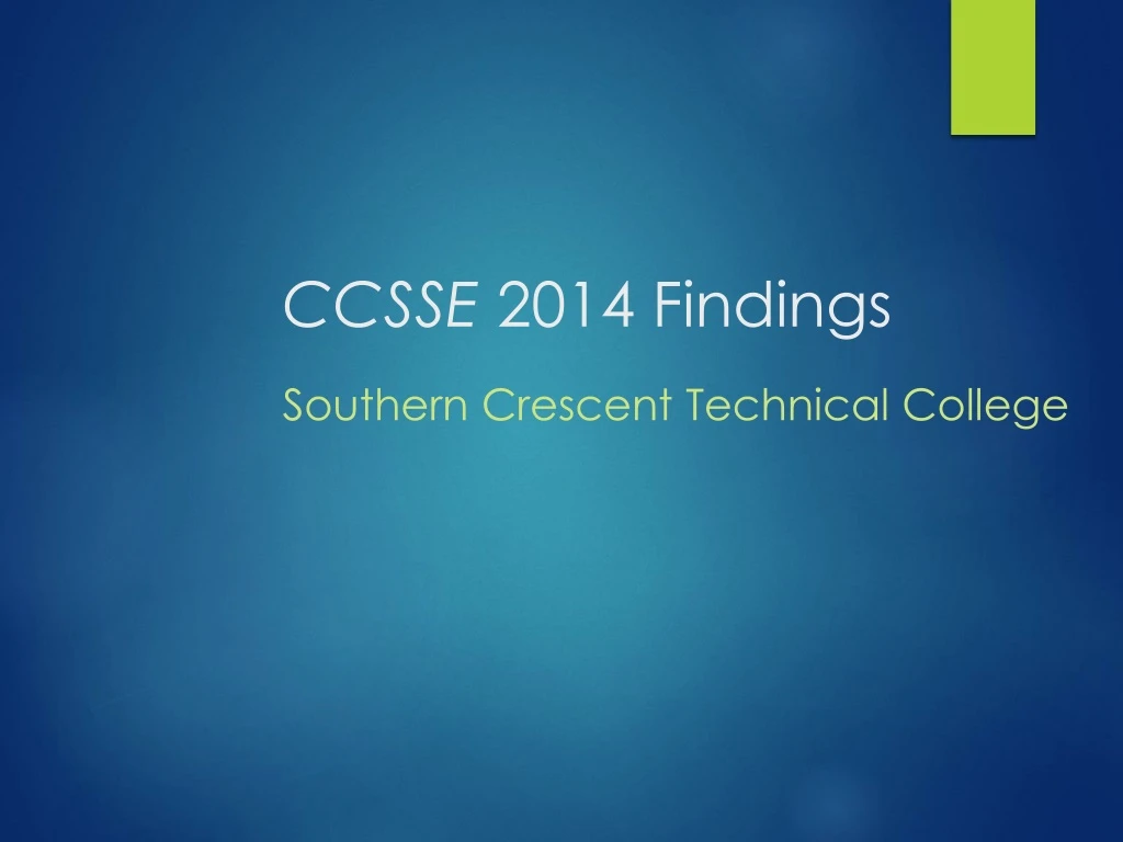 ccsse 2014 findings southern crescent technical college