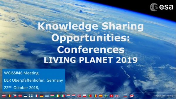 Knowledge Sharing Opportunities: Conferences LIVING PLANET 2019