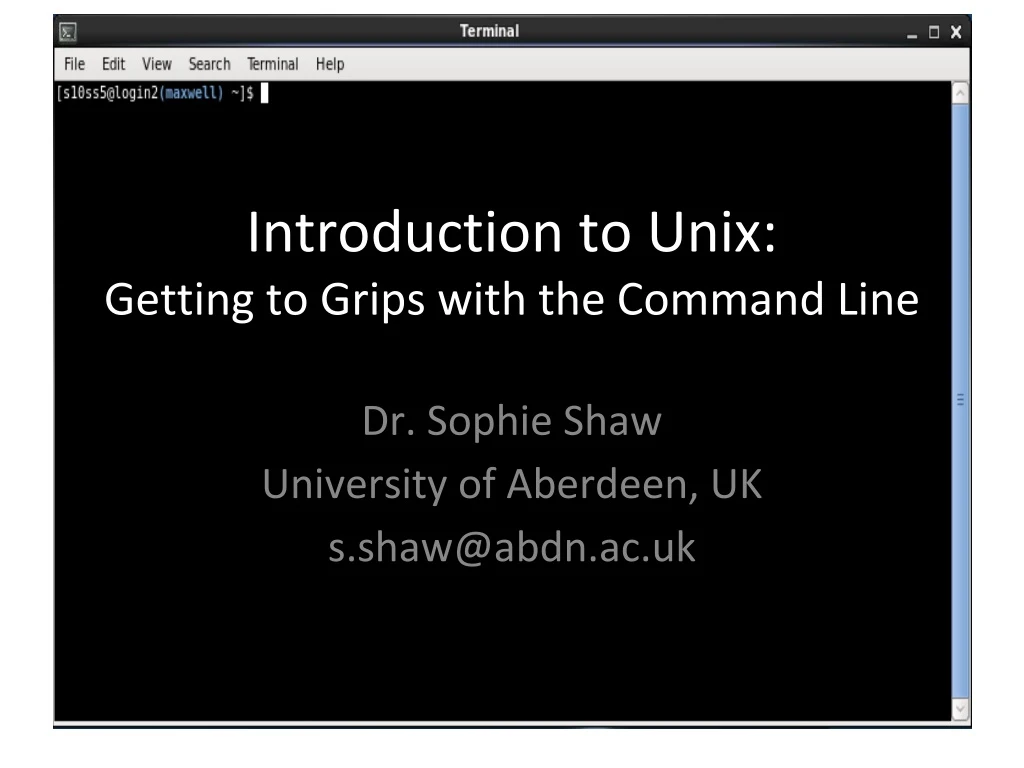 introduction to unix getting to grips with