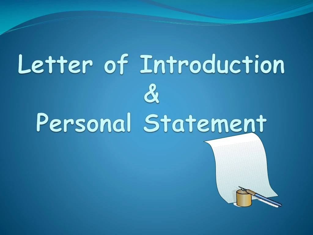letter of introduction personal statement