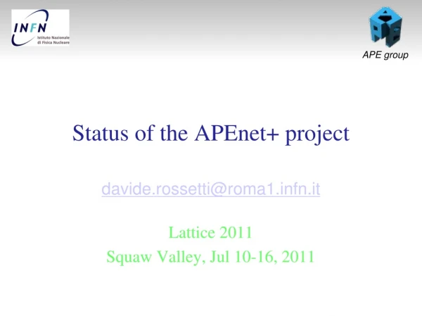Status of the APEnet+ project