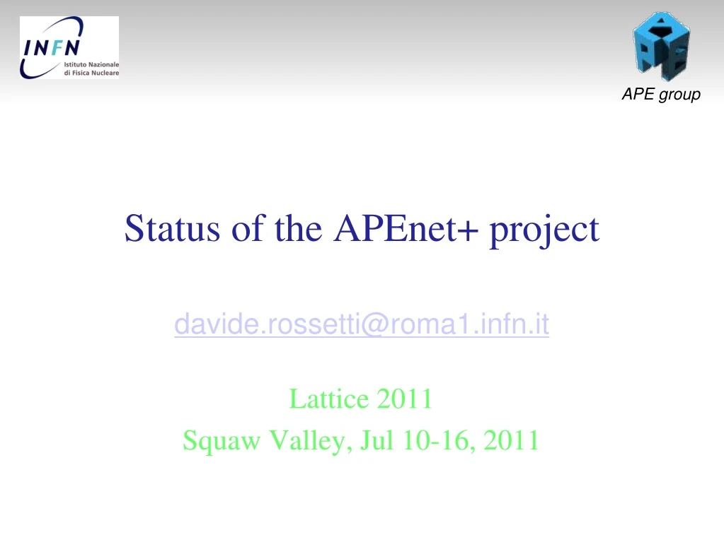 status of the apenet project