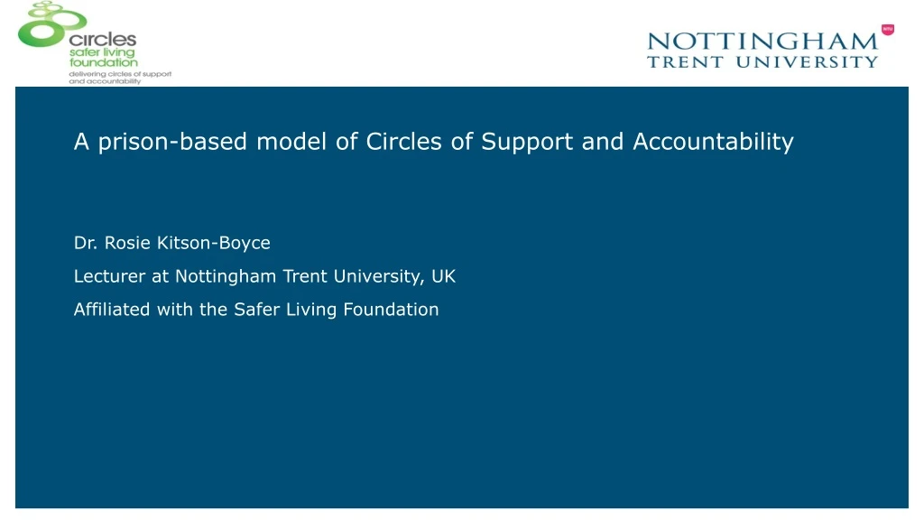 a prison based model of circles of support and accountability