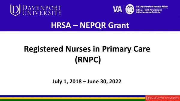 HRSA – NEPQR Grant