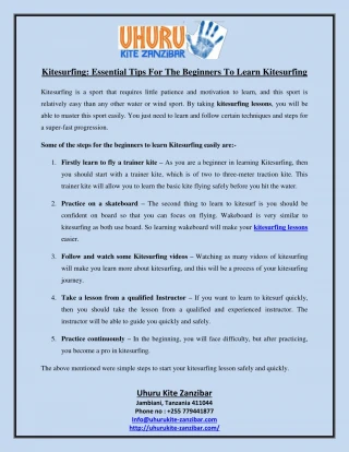 Kitesurfing: Essential Tips For The Beginners To Learn Kitesurfing - slide 1