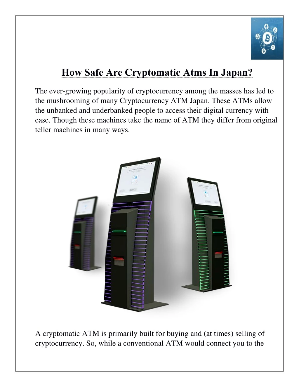 how safe are cryptomatic atms in japan