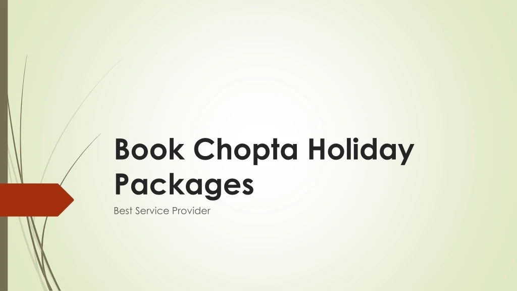 book chopta holiday packages