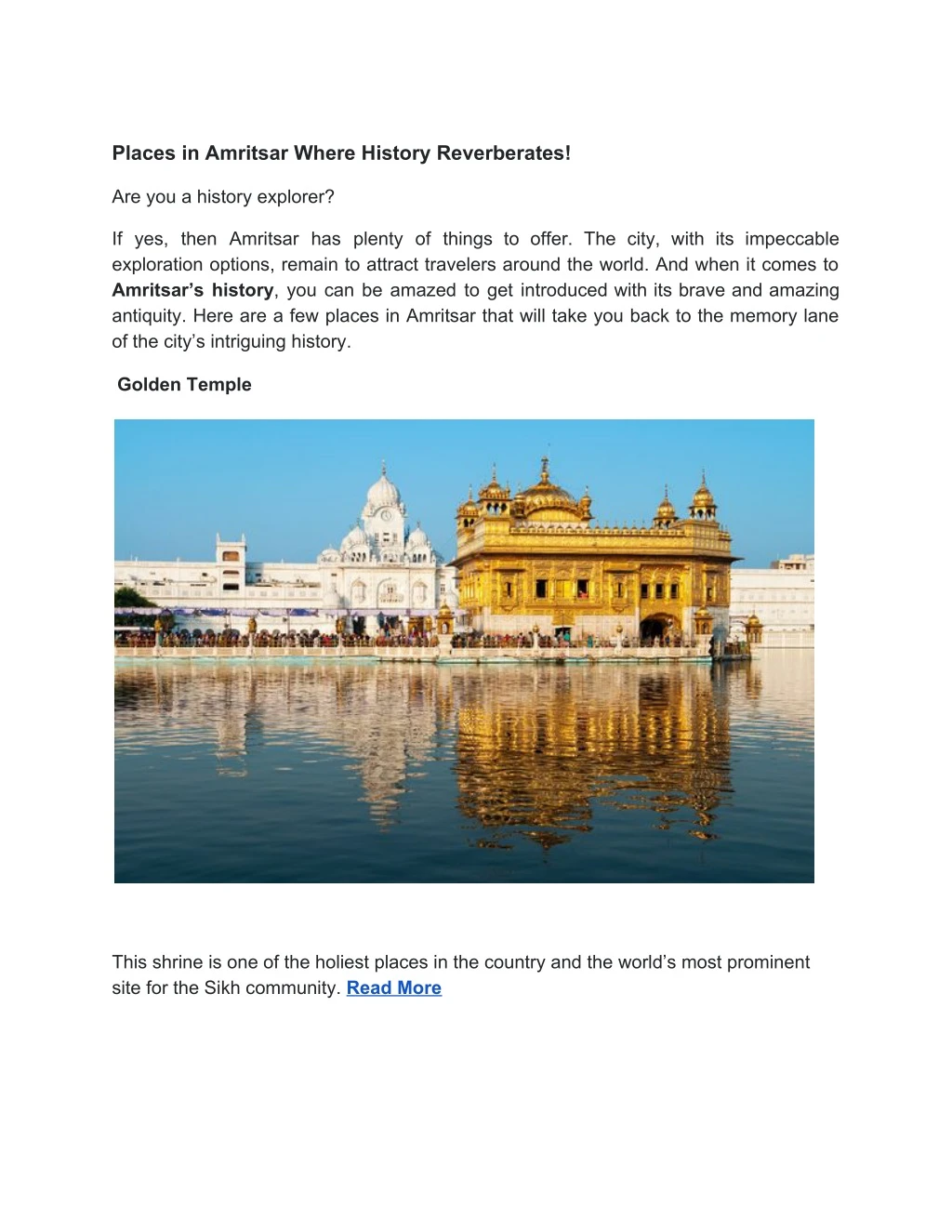 places in amritsar where history reverberates