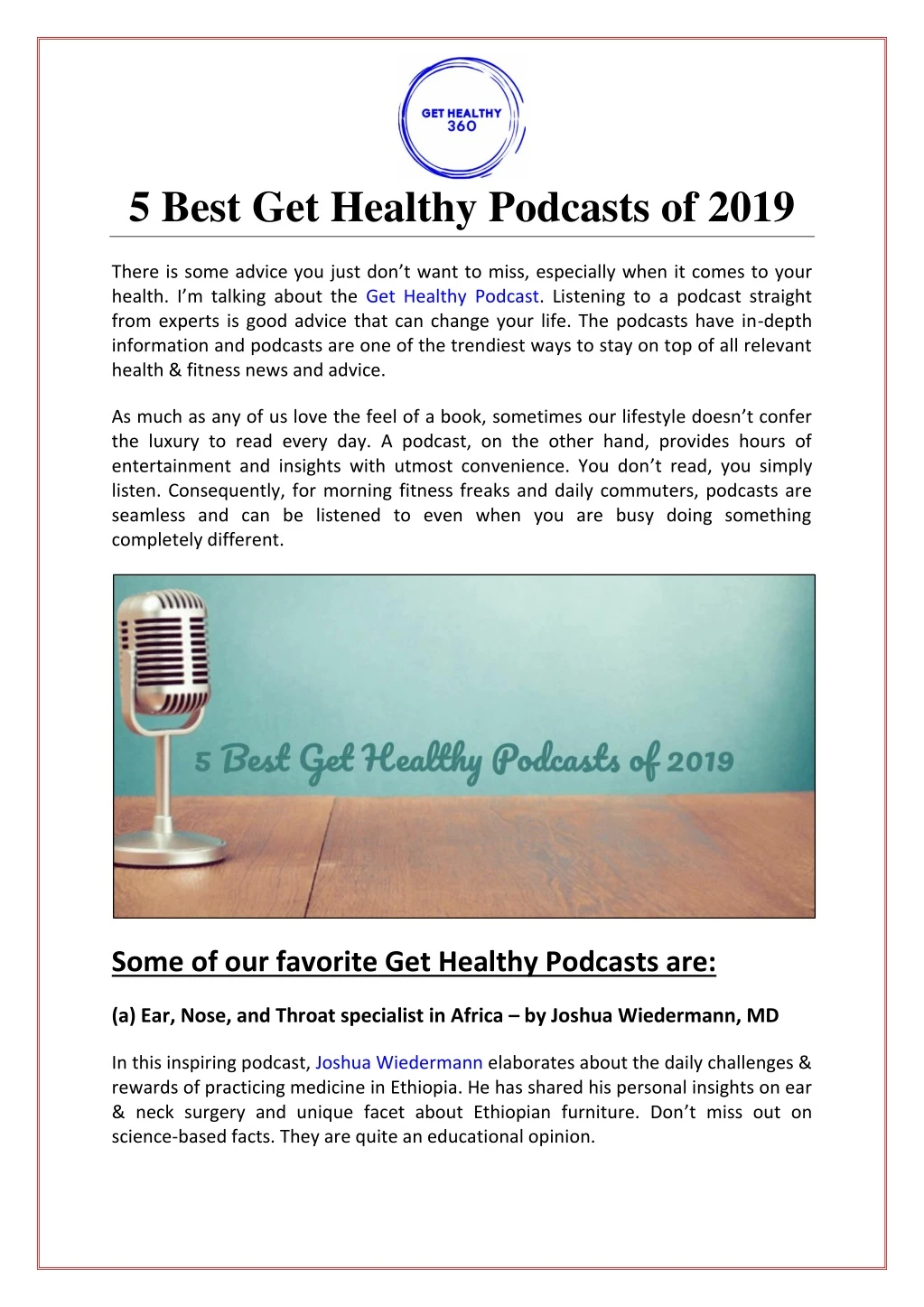 5 best get healthy podcasts of 2019
