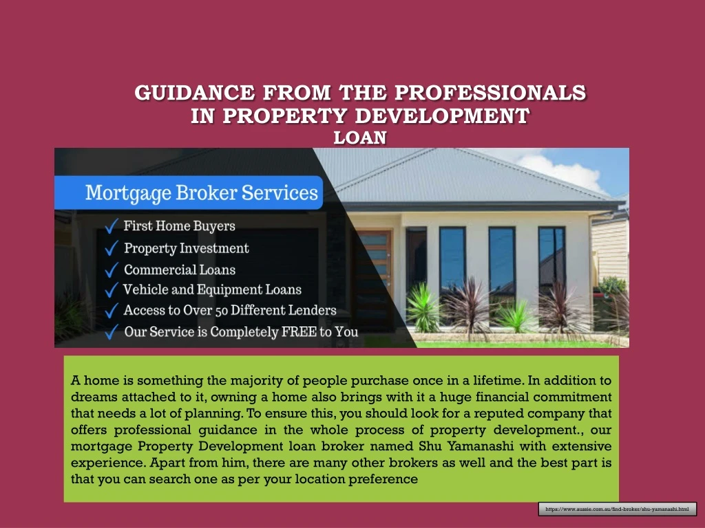 guidance from the professionals in property development loan