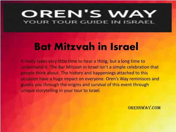 Orensway.com - Bat mitzvah in israel