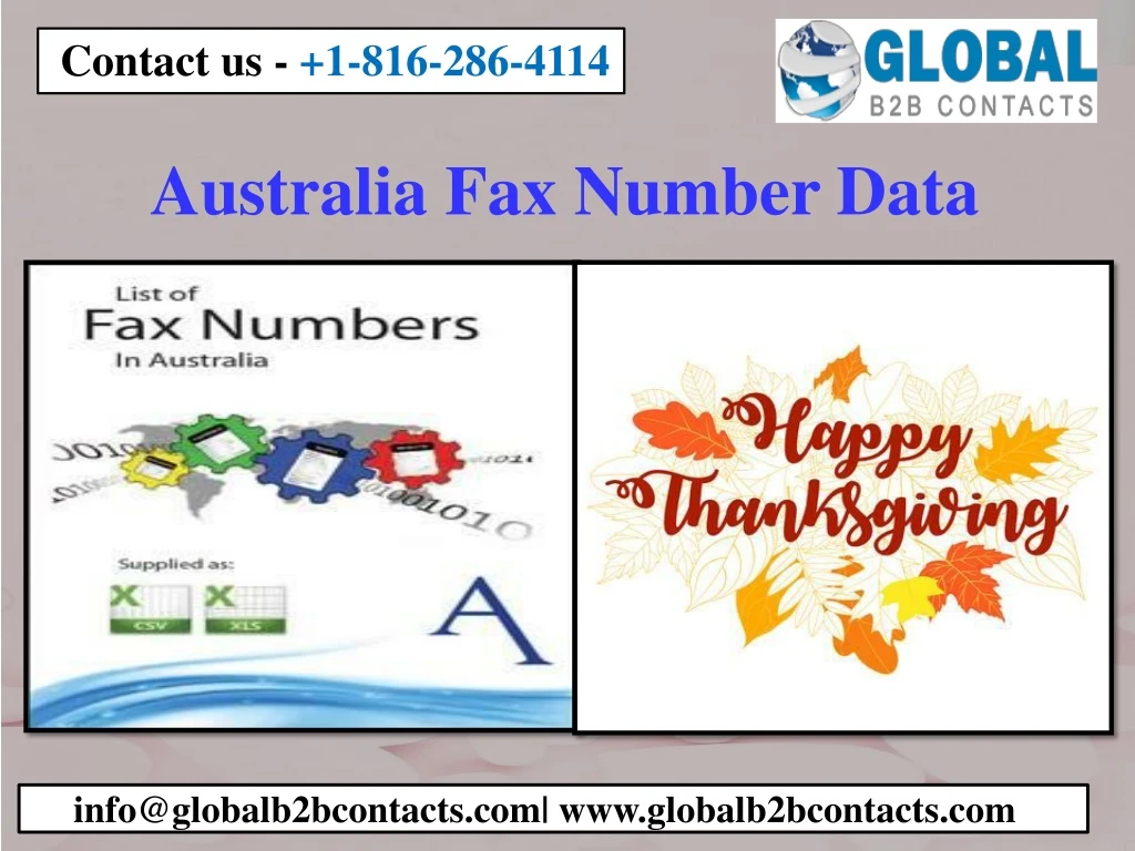 australia fax number data