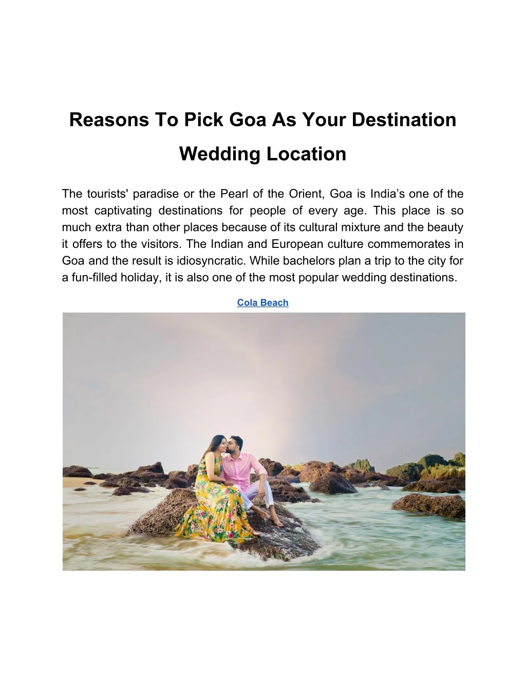 reasons to pick goa as your destination