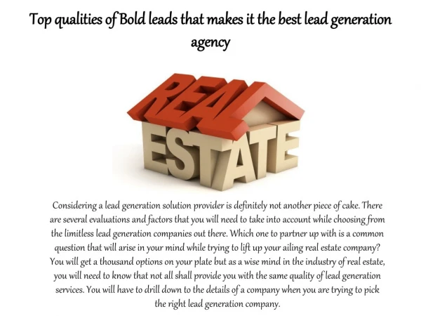Top qualities of Bold leads that makes it the best lead generation agency