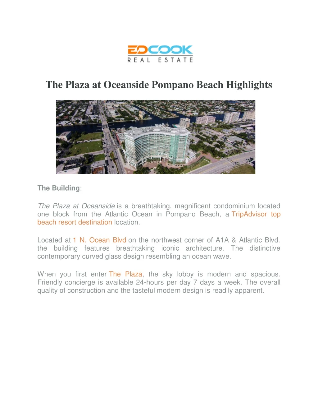 the plaza at oceanside pompano beach highlights