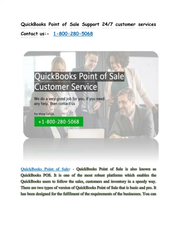QuickBooks Point Of Sale Support 24/7 customer services Contact us 1-800-280-5068