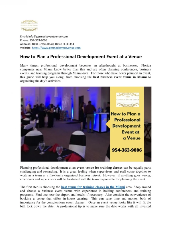 How to Plan a Professional Development Event at a Venue