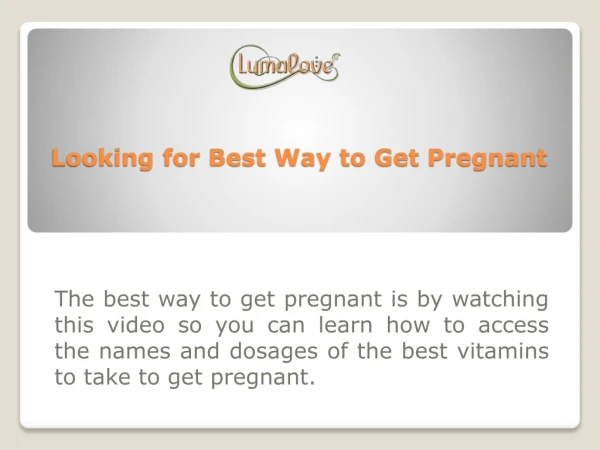 Looking for Best Way to Get Pregnant