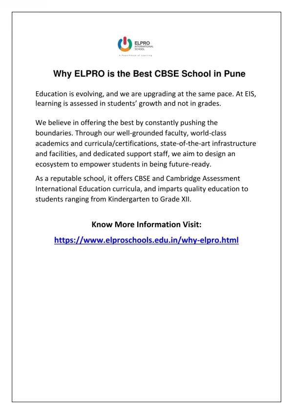 Best CBSE Schools In Pune | International Schools In Pimpri Chinchwad