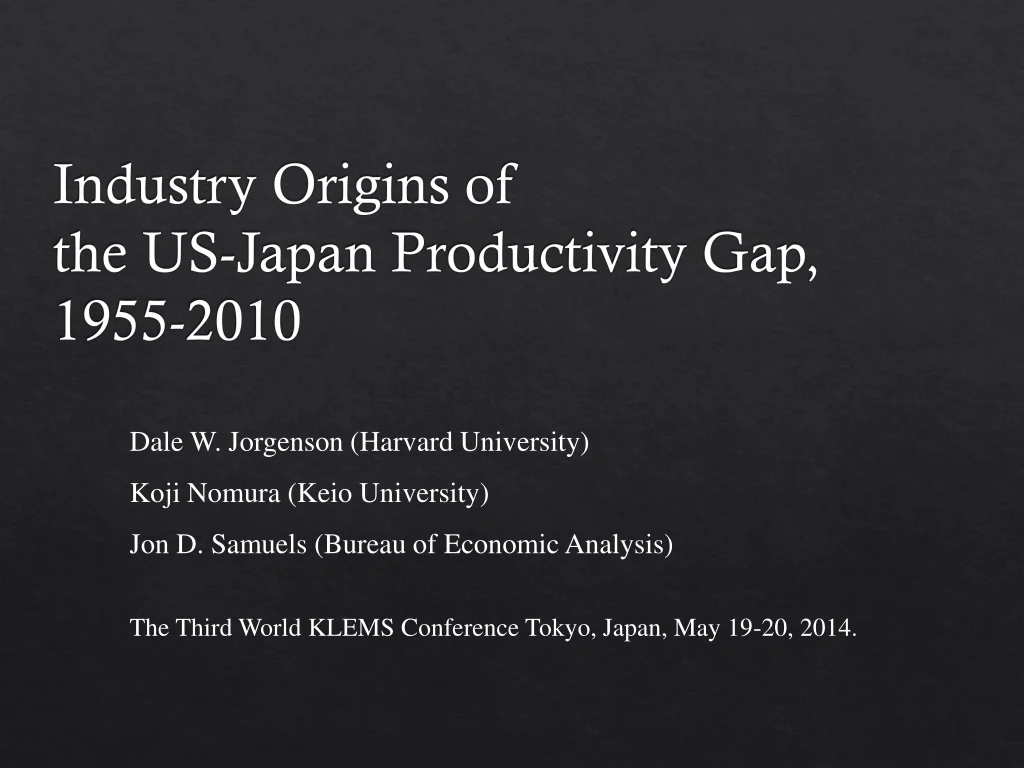 industry origins of the us japan productivity gap 1955 2010
