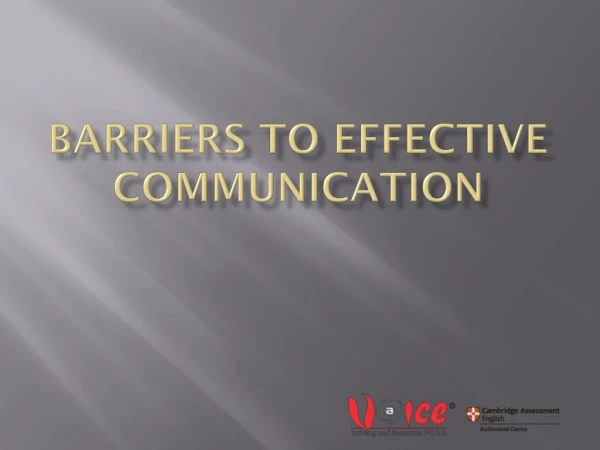 Barriers to effective communication