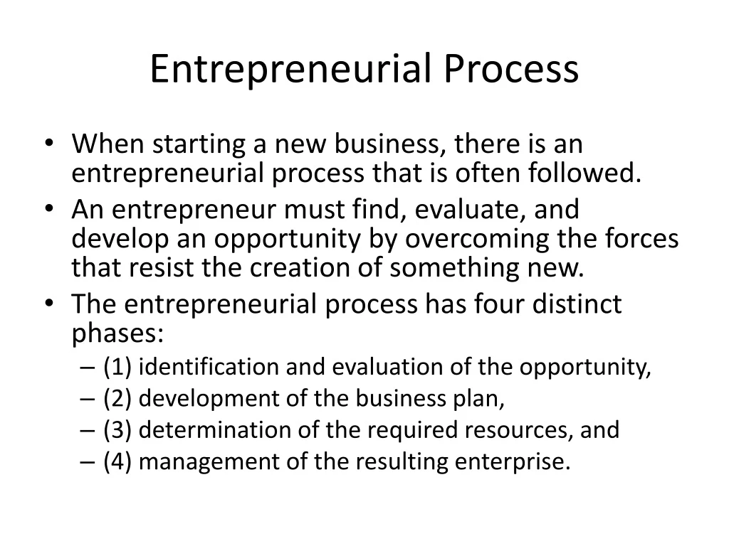 entrepreneurial process