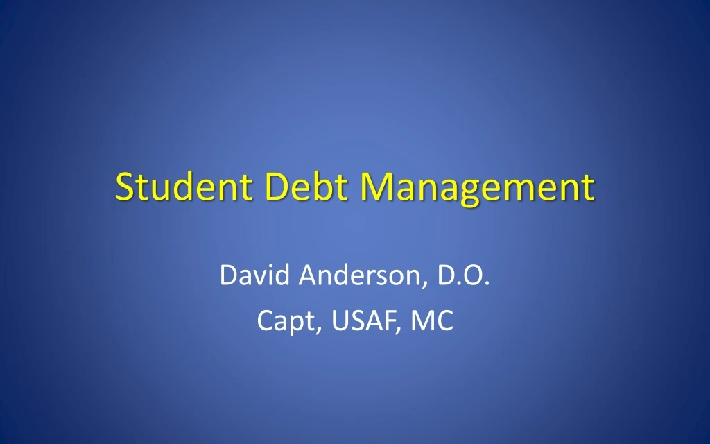 student debt management