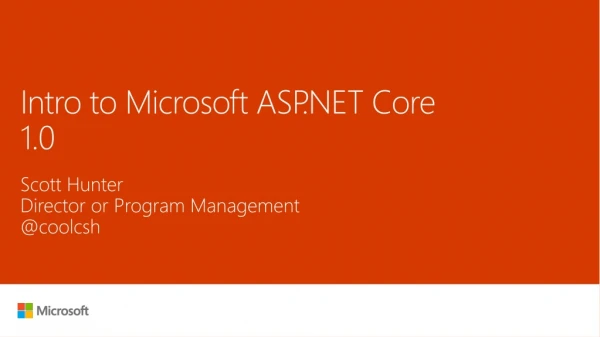 Intro to Microsoft ASP.NET Core 1.0