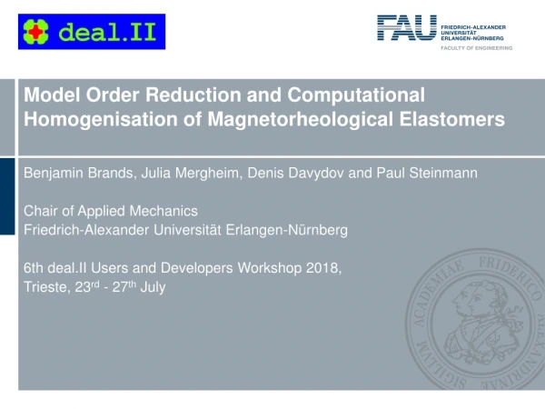 Model Order Reduction and Computational Homogenisation of Magnetorheological Elastomers