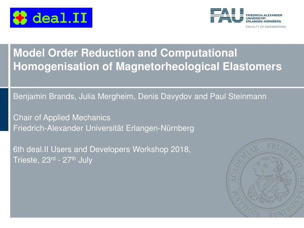 model order reduction and computational homogenisation of magnetorheological elastomers