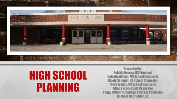 High school Planning