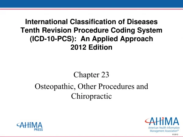 Chapter 23 Osteopathic, Other Procedures and Chiropractic