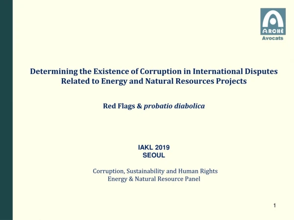 Corruption in International Arbitraiton
