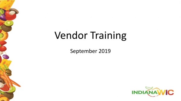 Vendor Training