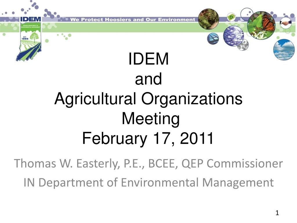 idem and agricultural organizations meeting february 17 2011