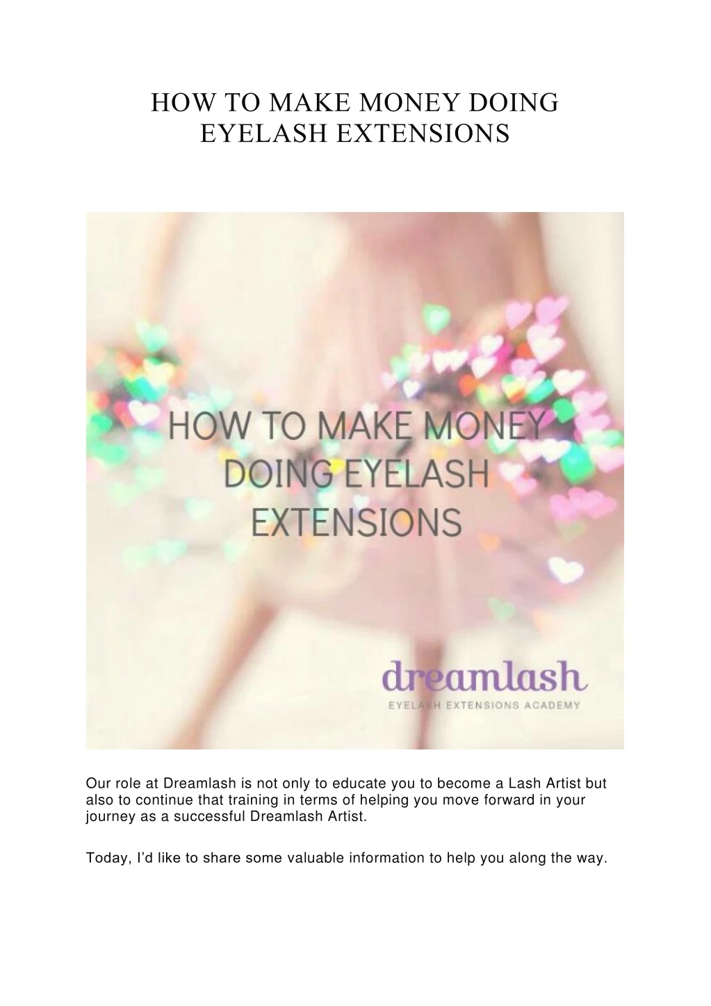 how to make money doing eyelash extensions