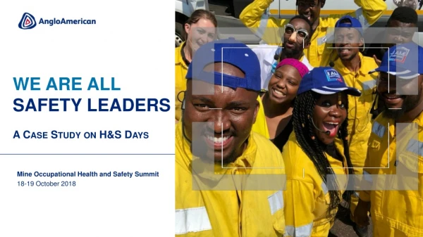 Mine Occupational Health and Safety Summit 18-19 October 2018