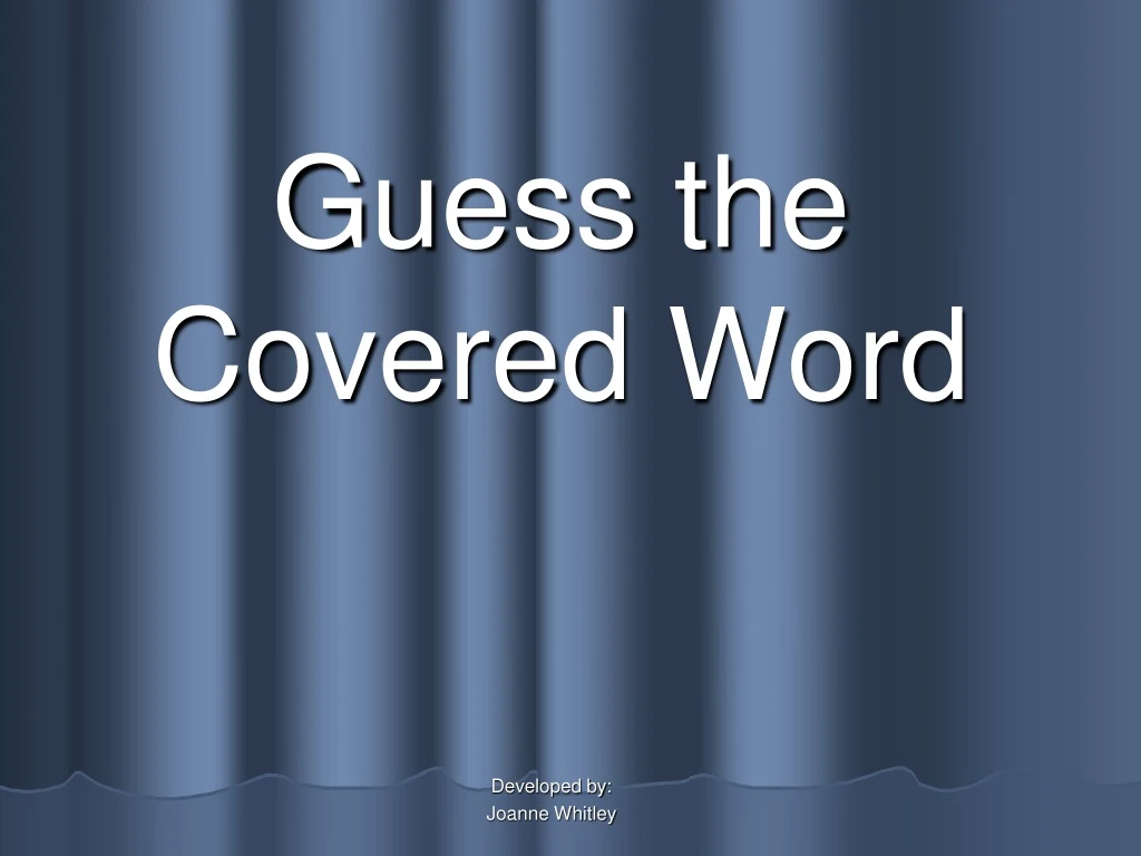 guess the covered word