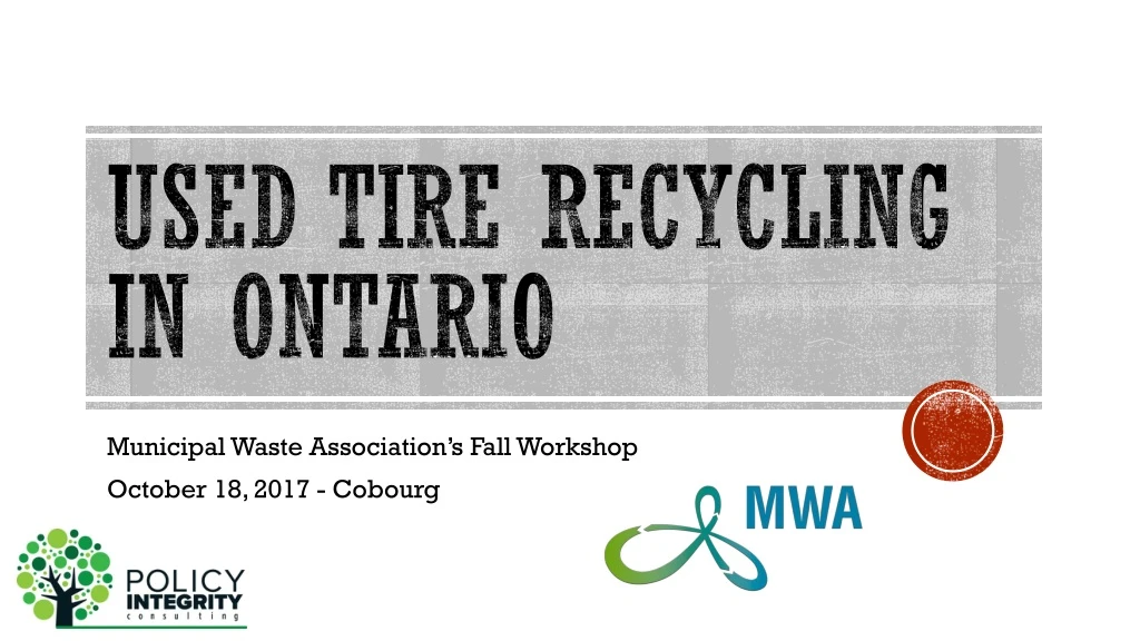 used tire recycling in ontario