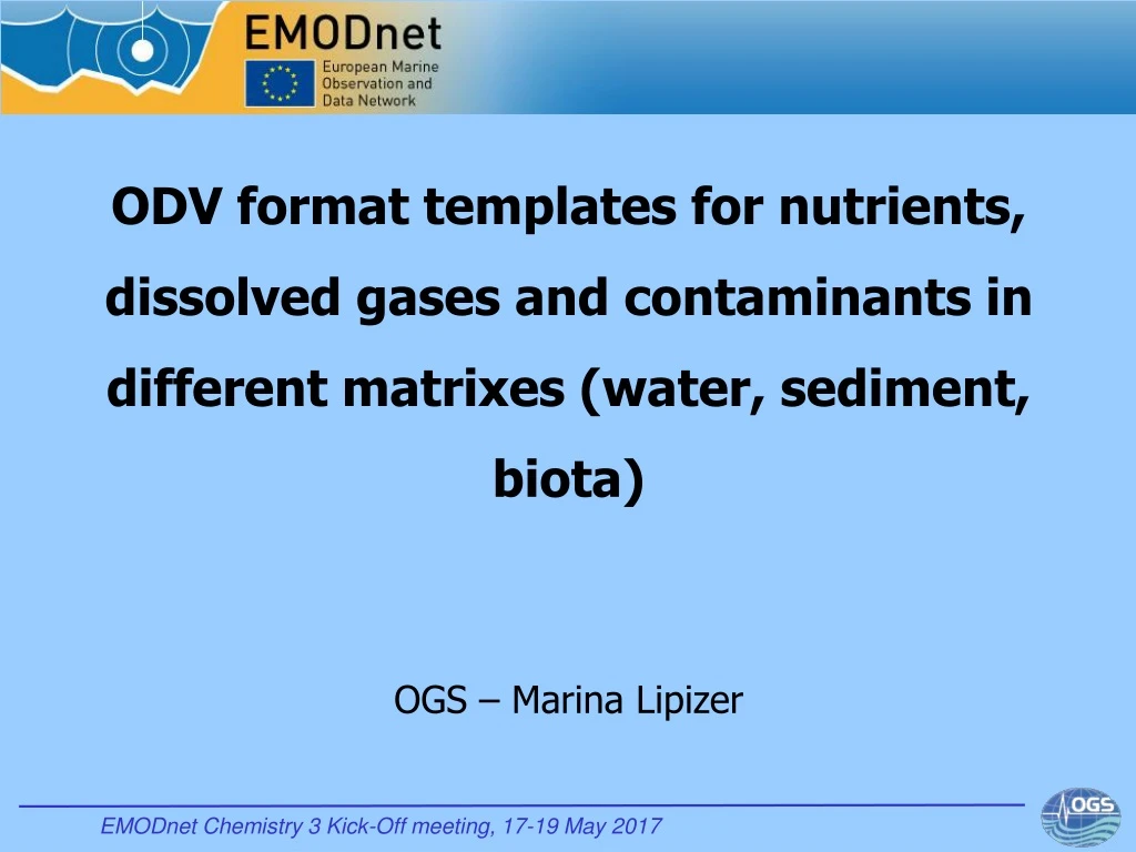 odv format templates for nutrients dissolved