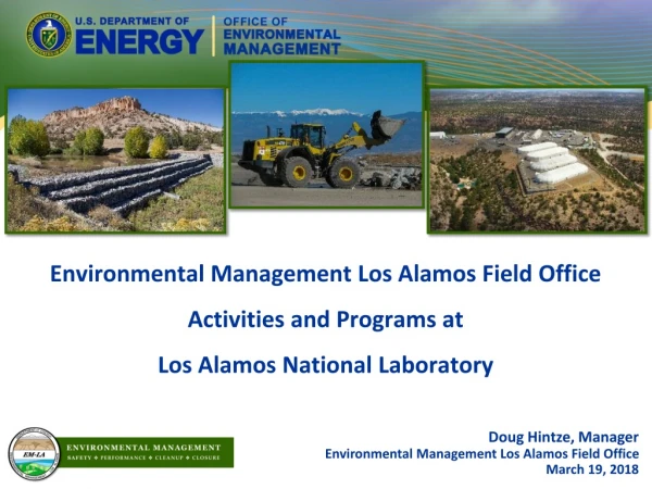 Doug Hintze, Manager Environmental Management Los Alamos Field Office March 19, 2018