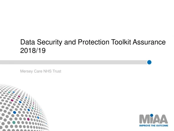 Data Security and Protection Toolkit Assurance 2018/19