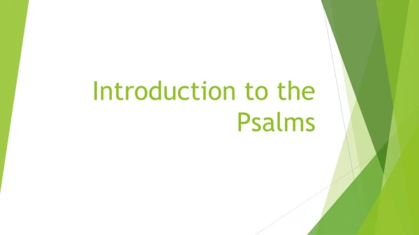 Introduction to the Psalms