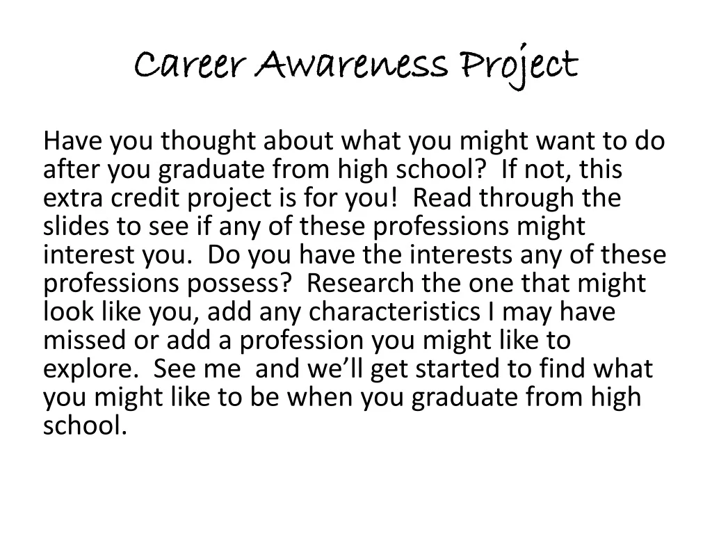 career awareness project