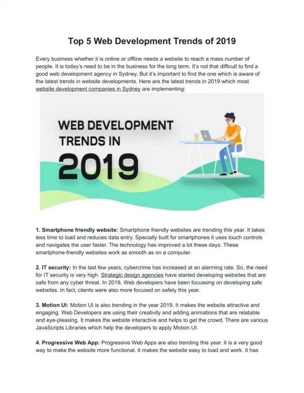 Top 5 Web Development Trends of 2019