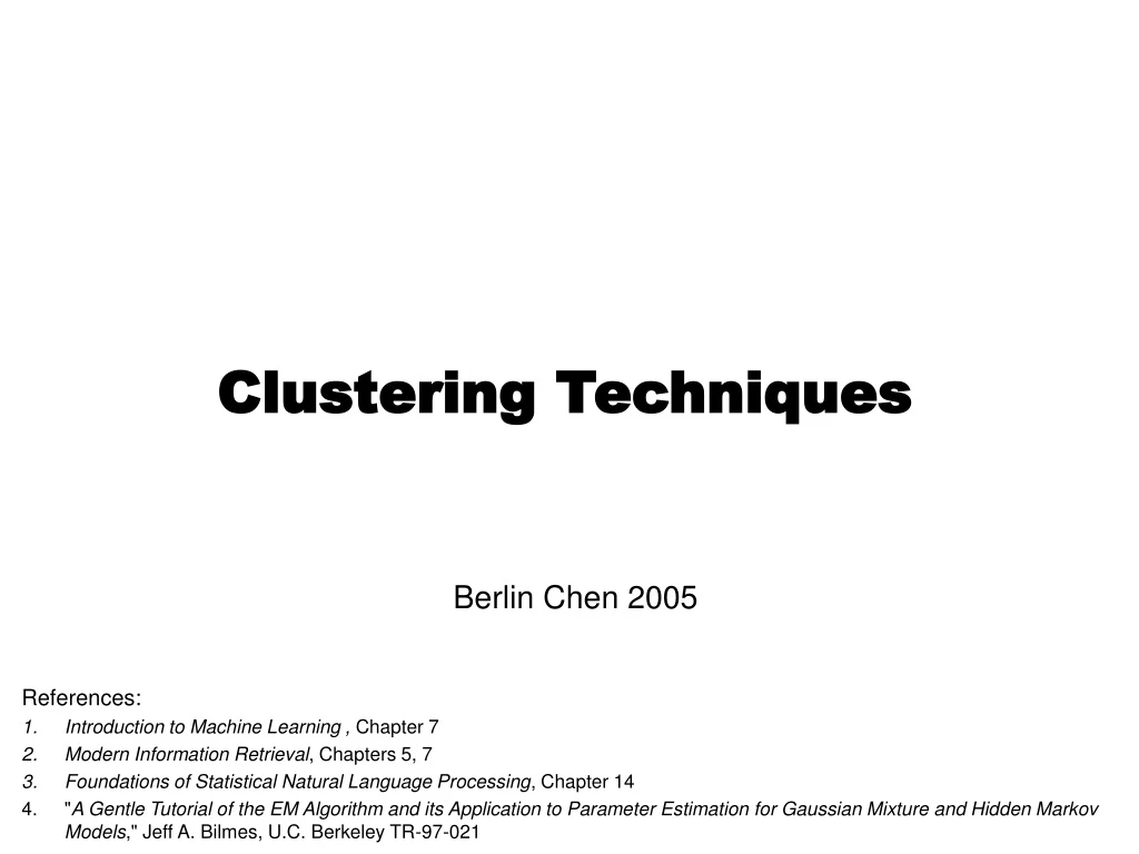 clustering techniques