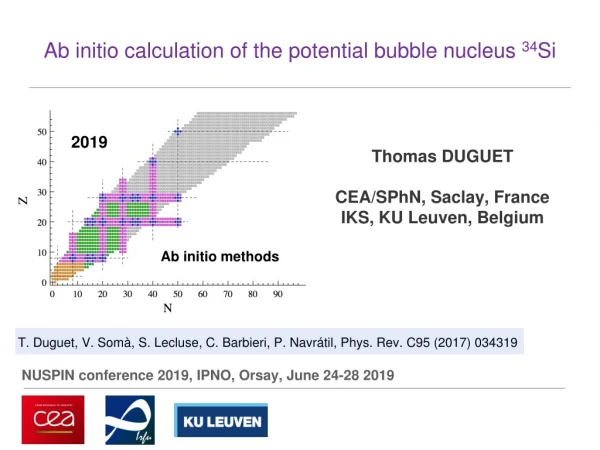 Ab initio calculation of the potential bubble nucleus 34 Si