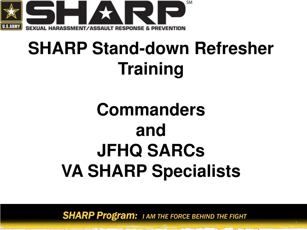 sharp stand down refresher training commanders